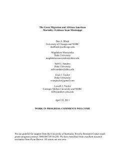 The Great Migration and African-American Mortality: Evidence from