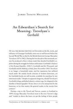 An Edwardian`s Search for Meaning: Trevelyan`s Garibaldi