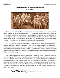 Declaration of Independence - Crest Ridge R-VII