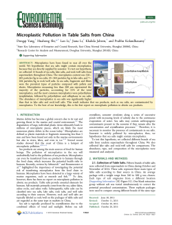 Microplastic Pollution in Table Salts from China