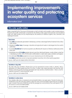Implementing improvements in water quality