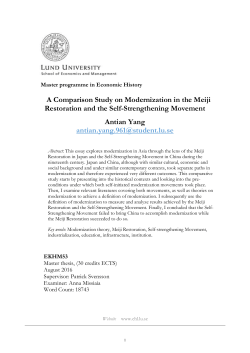 A Comparison Study on Modernization in the Meiji Restoration and