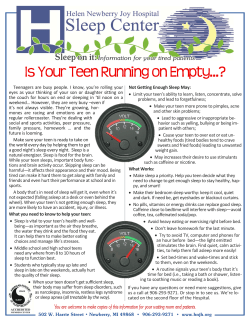 Is Your Teen Running on Empty...?