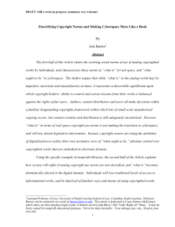 Electrifying Copyright Norms and Making Cyberspace More Like a