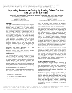 Improving Automotive Safety by Pairing Driver Emotion and Car