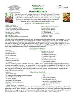 January is: National Oatmeal Month