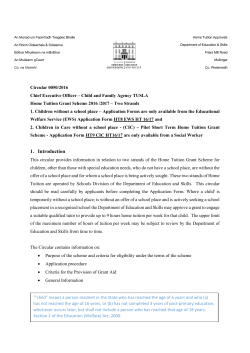 Home Tuition Grant Scheme 2016 /2017 &ndash; Two Strands