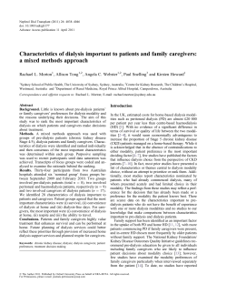 Characteristics of dialysis important to patients