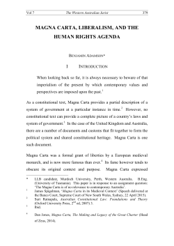 magna carta, liberalism, and the human rights agenda