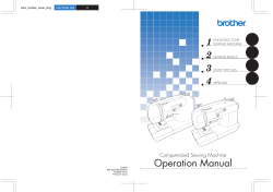 Computerized Sewing Machine Operation Manual