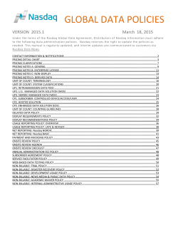 Legacy 2015 Data Policy Document