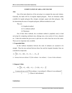 COMPUTATION OF AREA AND VOLUME Aim: One of the main