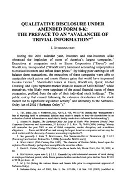 Qualitative Disclosure Under Amended Form 8
