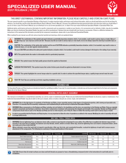 2017 Roubaix / Ruby User Manual, English