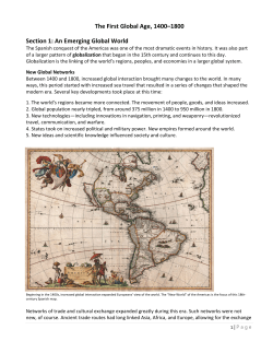 The First Global Age, 1400&ndash;1800 Section 1