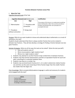 Fractions Between Fractions Lesson Plan I. About the Task