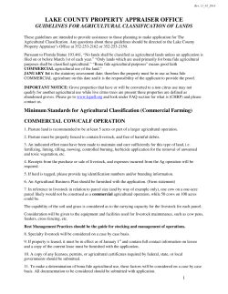Commercial Agricultural Use Guidelines