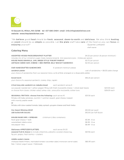 Catering Menu