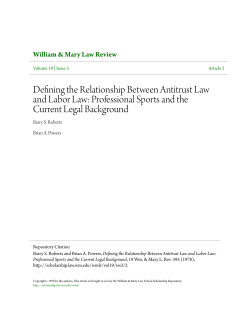 Defining the Relationship Between Antitrust Law and Labor Law
