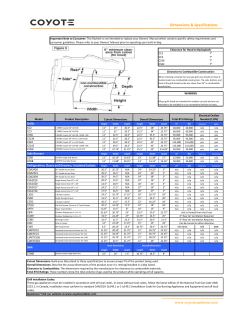Coyote Line Dimension Sheet