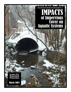 Impacts of Impervious Cover on Aquatic Systems