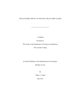 THE ECONOMIC IMPACT OF HOSTING THE OLYMPIC GAMES A
