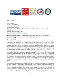 2016 5 27 Comments on bail law - ACLU-NJ
