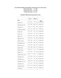 2013 Winter Solstice (December 21st) Time in U.S. time zones