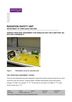 radiation safety unit - The University of Manchester