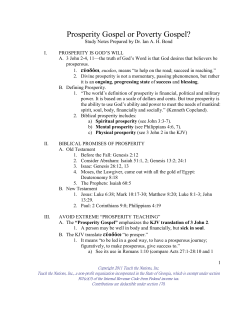 Prosperity Gospel or Poverty Gospel?