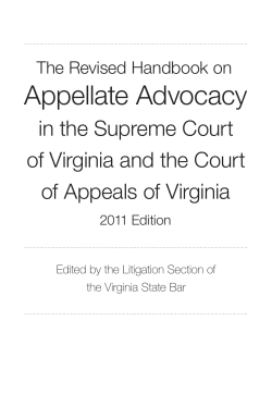 Appellate Advocacy - Virginia State Bar