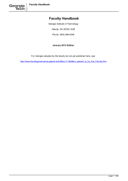 Faculty Handbook - Georgia Tech Faculty Governance