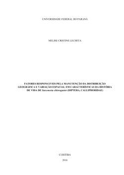 Fatores respons&aacute;veis pela manuten&ccedil;&atilde;o da distribui&ccedil;&atilde;o geogr&aacute;fica e