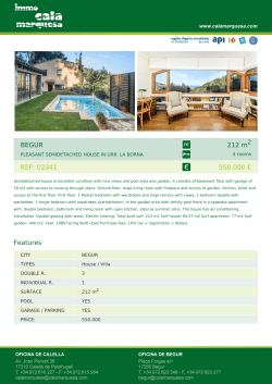 BEGUR 212 m REF: 02341 550.000 &euro; Features