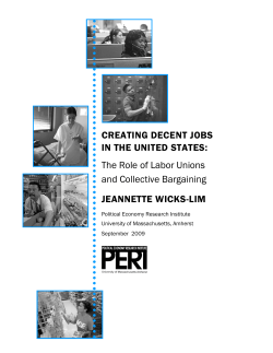 Creating Decent Jobs in - Political Economy Research Institute