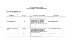 LIFE AND PHYSICAL SCIENCES STUDENT LEARNING OUTCOME