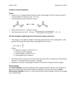 Notes - Ozone Depletion