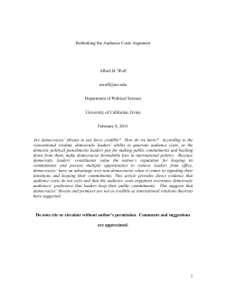Rethinking the Audience Costs Argument - International Studies