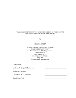 “EMBLEMS OF ADVERSITY”: W. B. YEATS`S POETICS OF