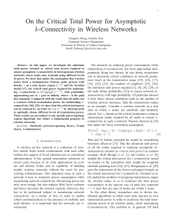 On the Critical Total Power for Asymptotic k