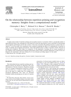 On the relationship between repetition priming and recognition