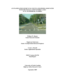 AN EXAMINATION OF BICYCLE COUNTS AND SPEEDS