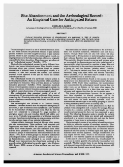 Site Abandonment and the Archaeological Record: An Empirical