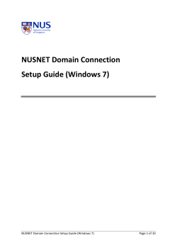 NUSNET Domain Connection Setup Guide (Windows 7)
