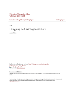 Designing Redistricting Institutions - Chicago Unbound