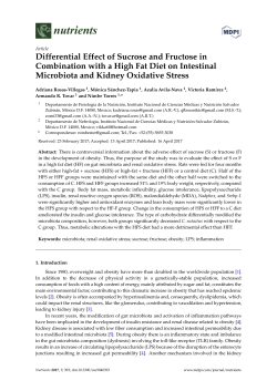 Differential Effect of Sucrose and Fructose in Combination with a