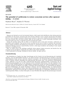 The potential of earthworms to restore ecosystem services after