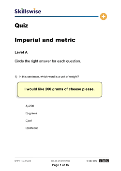 Quiz Imperial and metric
