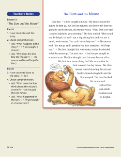 Teacher`s Notes The Lion and the Mouse