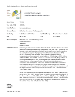 Alaska Gap Analysis Wildlife Habitat Relationships